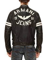 Giorgio Armani Distressed Leather Biker Jacket - Armani Jeans Co.